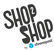 Logo de Shop2Shop par Chronopost, avec un design moderne et typographie stylisée.